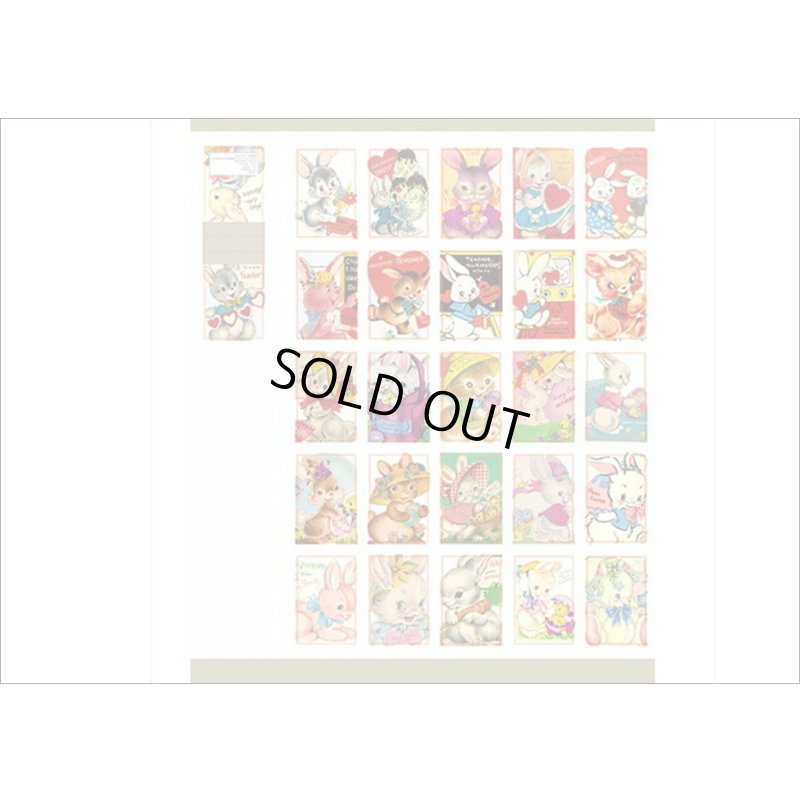 画像10: miniシールブック＊グレー・うさぎ＊50枚＊海外製