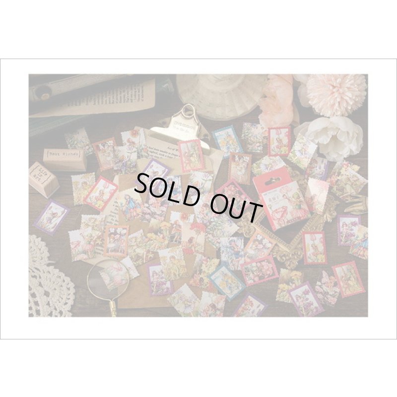 画像3: 花の妖精♪切手型＊46枚＊光沢シール＊箱入り＊海外製