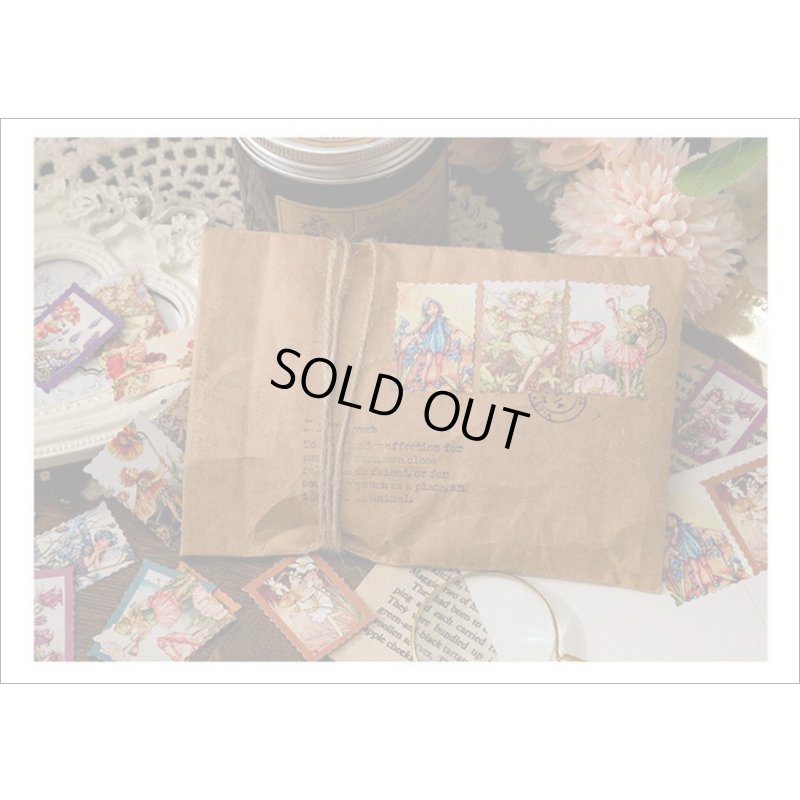 画像10: 花の妖精♪切手型＊46枚＊光沢シール＊箱入り＊海外製