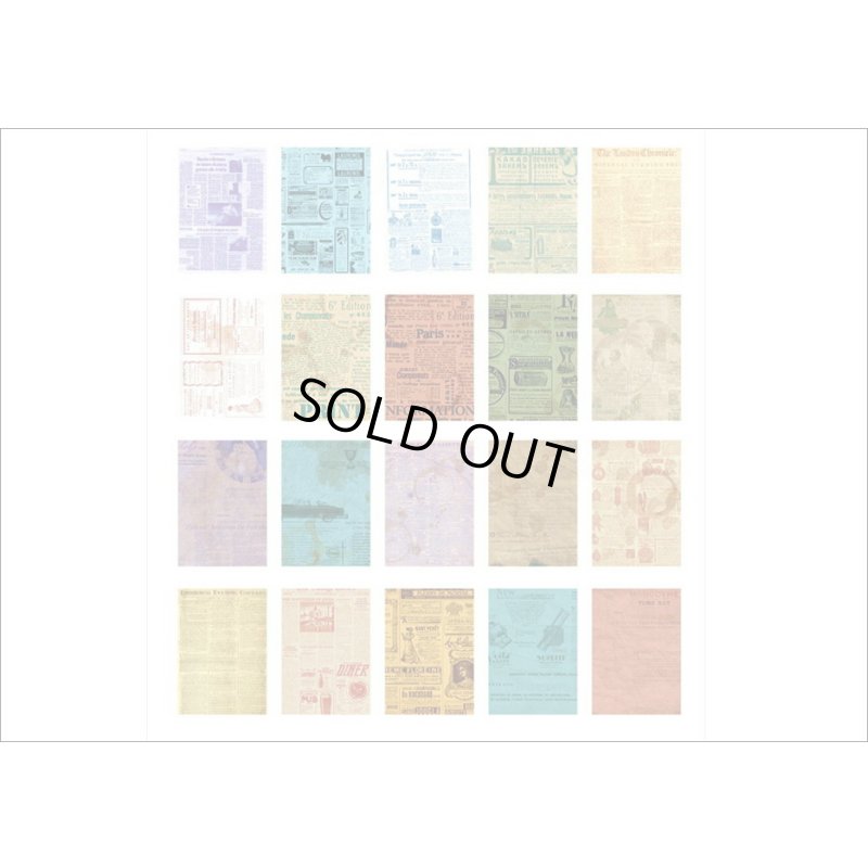 画像8: コーヒー染め風＊2種のペーパーセット＊エスプレッソ・広告＊20枚＊海外製