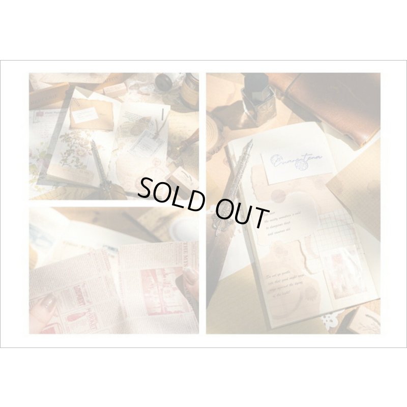 画像15: コーヒー染め風＊2種のペーパーセット＊マンデリン・明細書＊20枚＊海外製