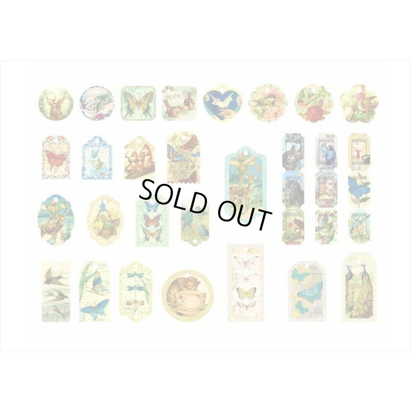 画像9: ドライフラワーを添えて🌸動物＊タグ＆和紙シール＊30点セット＊海外製