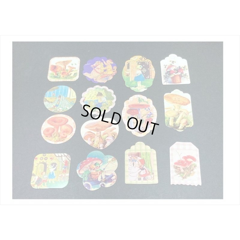 画像4: ドライフラワーを添えて🌸きのこ童話＊タグ＆和紙シール＊30点セット＊海外製