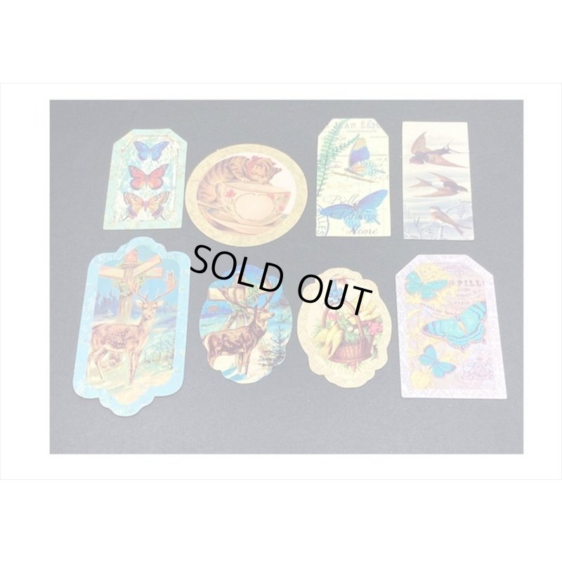 画像7: ドライフラワーを添えて🌸動物＊タグ＆和紙シール＊30点セット＊海外製