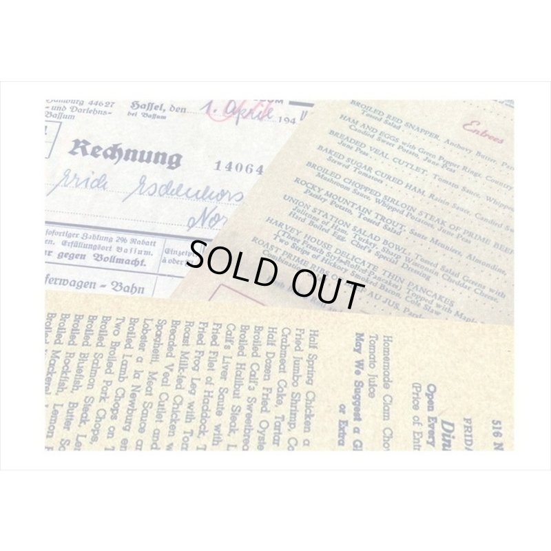 画像3: 素材集＊古い伝票＊ペーパーセット＊60枚＊海外製