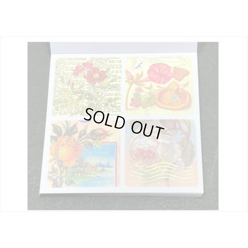 画像9: 箔押し☆和紙シール帳＊花＊カット入り＊柄違い＊20シート＊海外製
