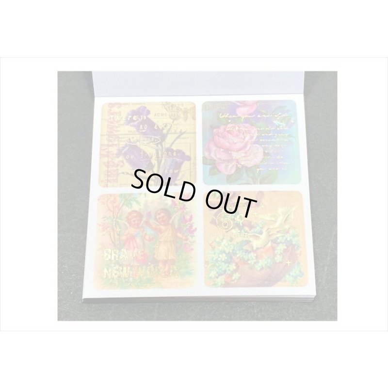 画像10: 箔押し☆和紙シール帳＊花＊カット入り＊柄違い＊20シート＊海外製