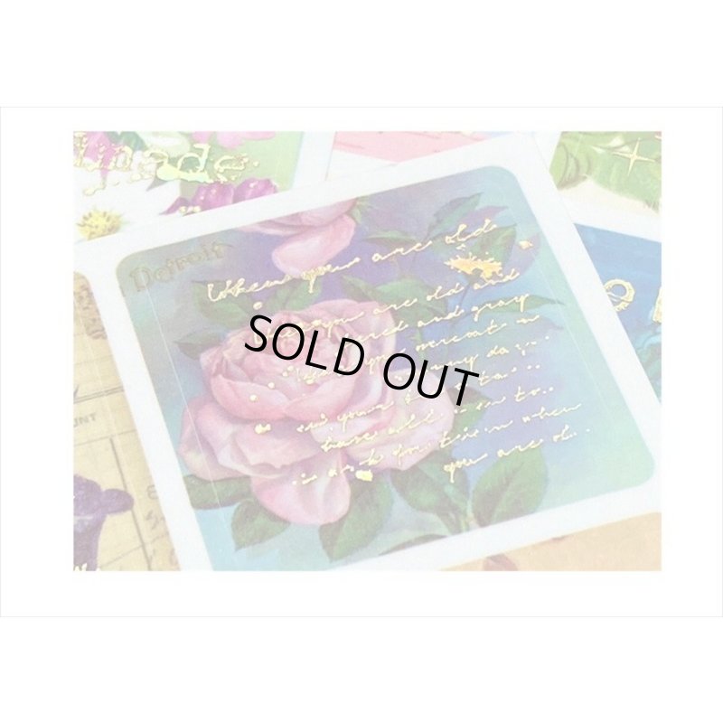 画像5: 箔押し☆和紙シール帳＊花＊カット入り＊柄違い＊20シート＊海外製