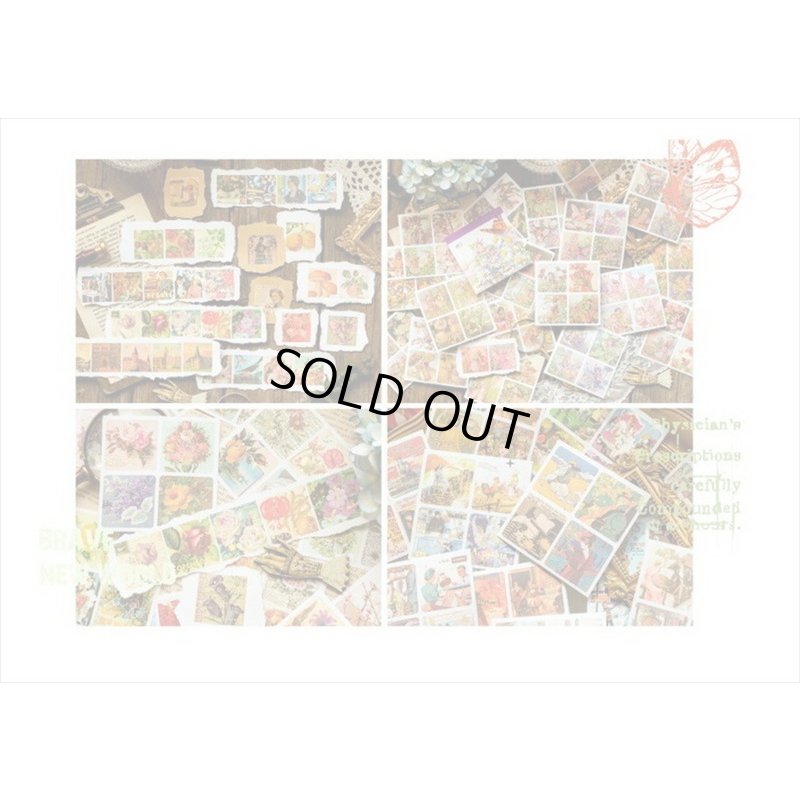 画像18: 箔押し☆和紙シール帳＊花＊カット入り＊柄違い＊20シート＊海外製