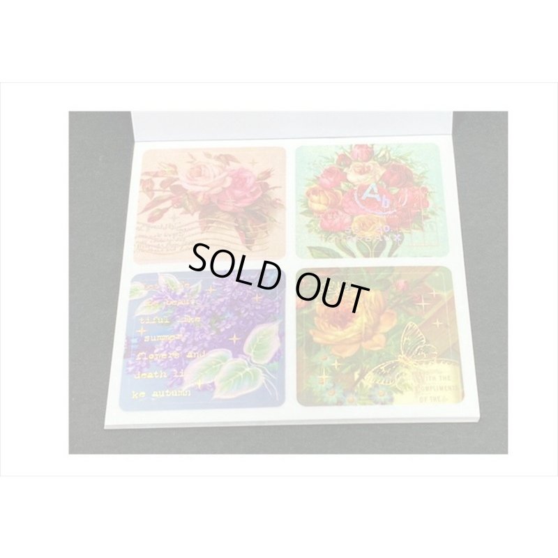 画像14: 箔押し☆和紙シール帳＊花＊カット入り＊柄違い＊20シート＊海外製