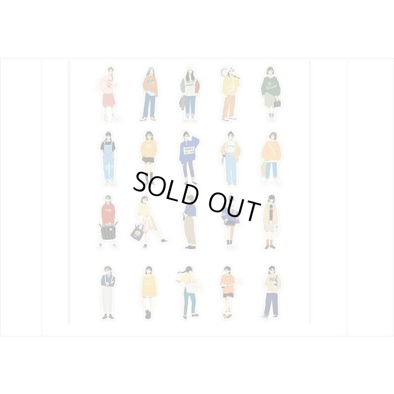 画像5: STREET40＊ブルー＊人物＊和紙シール＊40枚♪＊海外製