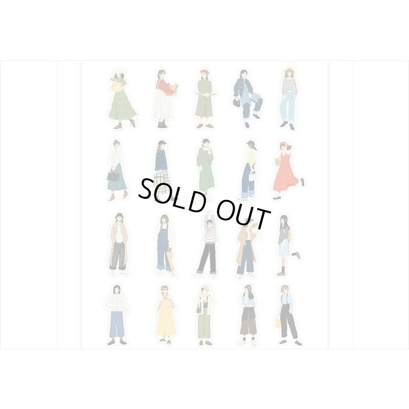 画像5: STREET40＊グリーン＊人物＊和紙シール＊40枚♪＊海外製