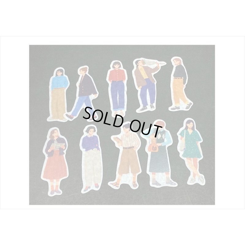 画像3: STREET40＊ホワイト＊人物＊和紙シール＊40枚♪＊海外製