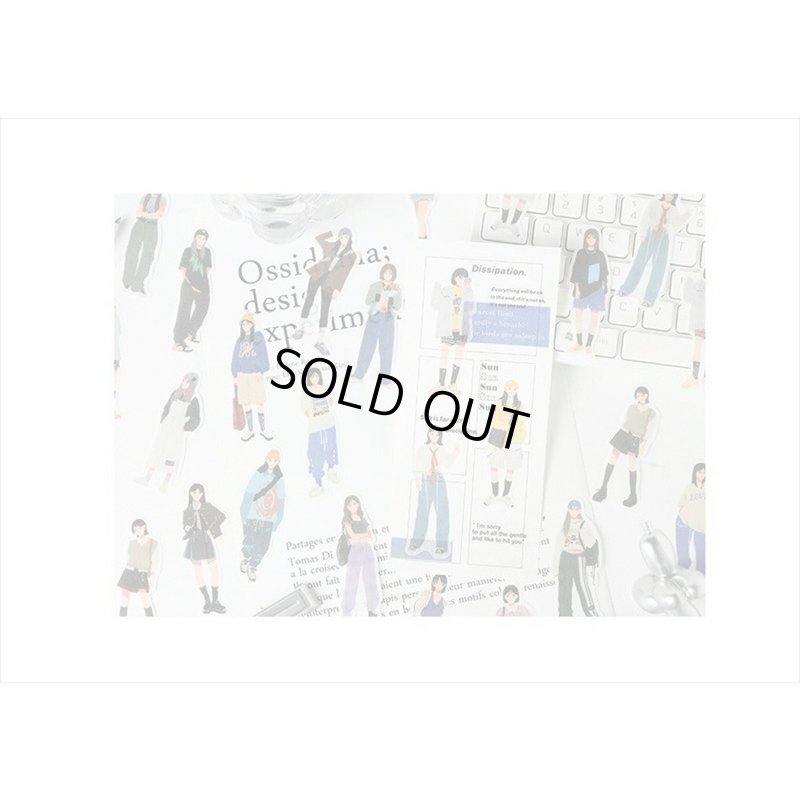 画像8: STREET40＊パープル＊人物＊和紙シール＊40枚♪＊海外製