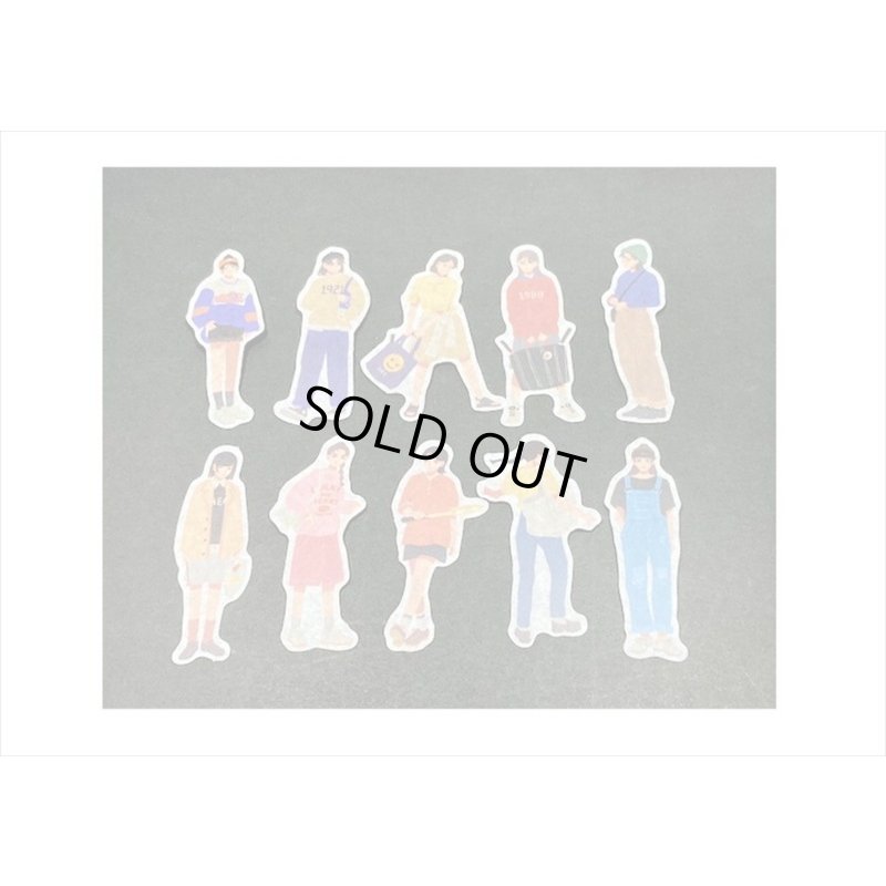 画像4: STREET40＊ブルー＊人物＊和紙シール＊40枚♪＊海外製