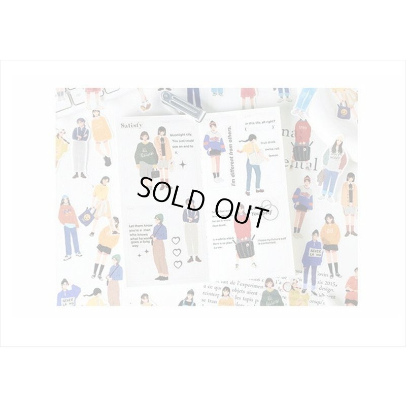 画像11: STREET40＊パープル＊人物＊和紙シール＊40枚♪＊海外製