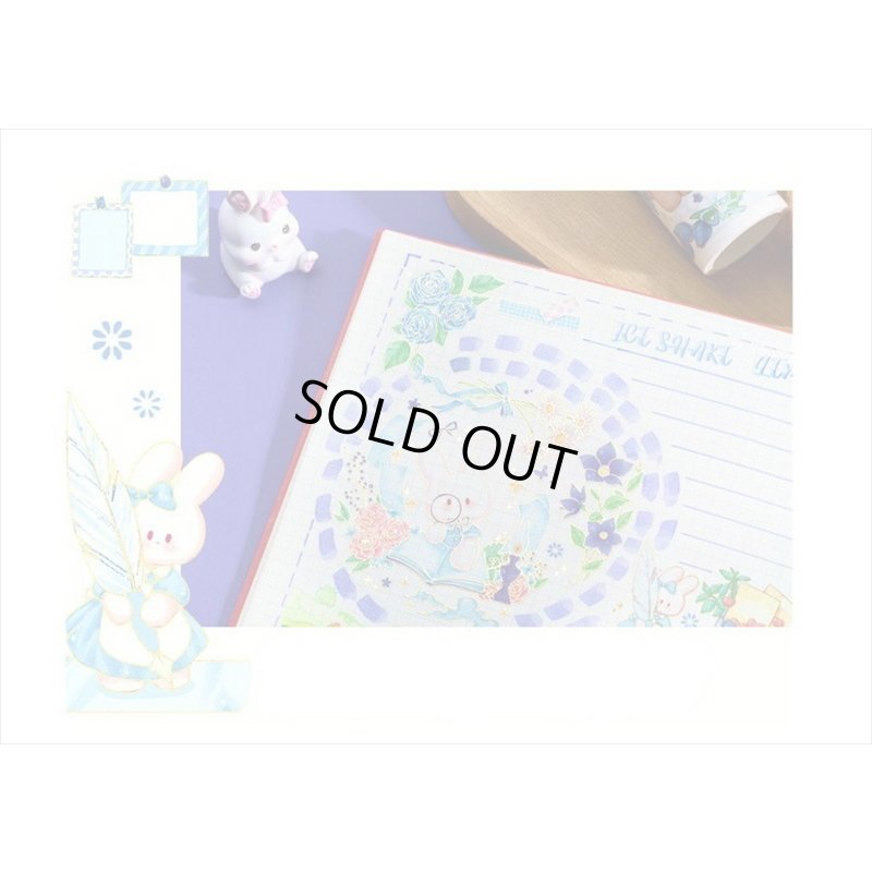 画像10: ラブリーベア💓＊ブルー・花ことば＊箔押し＊幅広＊マスキングテープ＊はく離式＊海外マステ