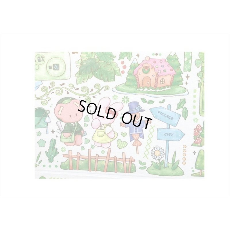 画像7: ラブリーベア💓＊グリーン・森の中＊箔押し＊幅広＊マスキングテープ＊はく離式＊海外マステ