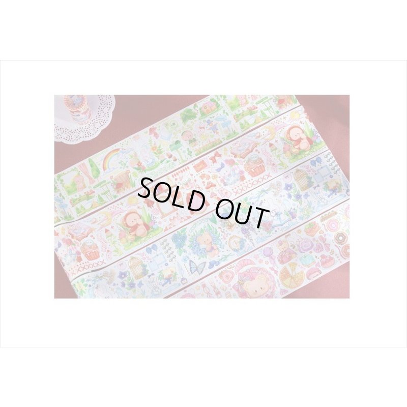 画像18: ラブリーベア💓＊グリーン・森の中＊箔押し＊幅広＊マスキングテープ＊はく離式＊海外マステ