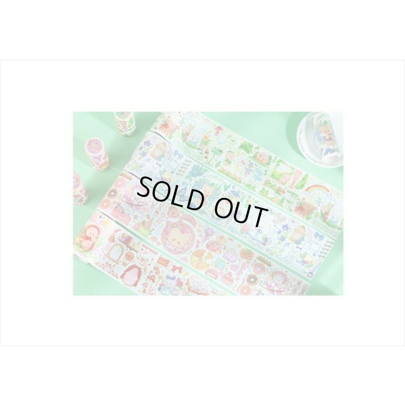 画像14: ラブリーベア💓＊レッド・おとぎ話＊箔押し＊幅広＊マスキングテープ＊はく離式＊海外マステ