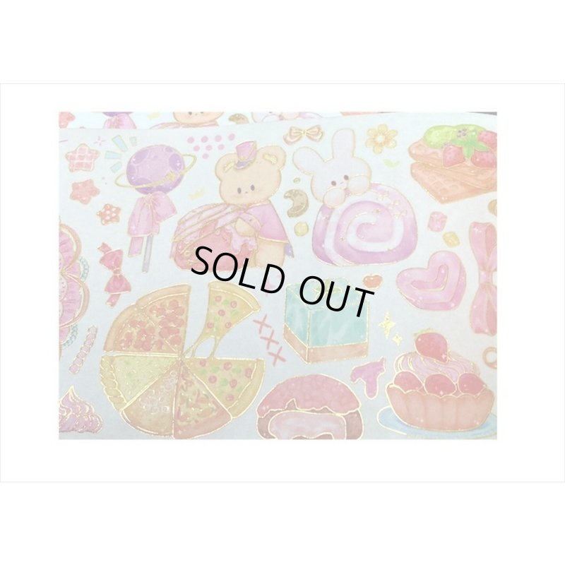 画像8: ラブリーベア💓＊ピンク・スイーツ＊箔押し＊幅広＊マスキングテープ＊はく離式＊海外マステ