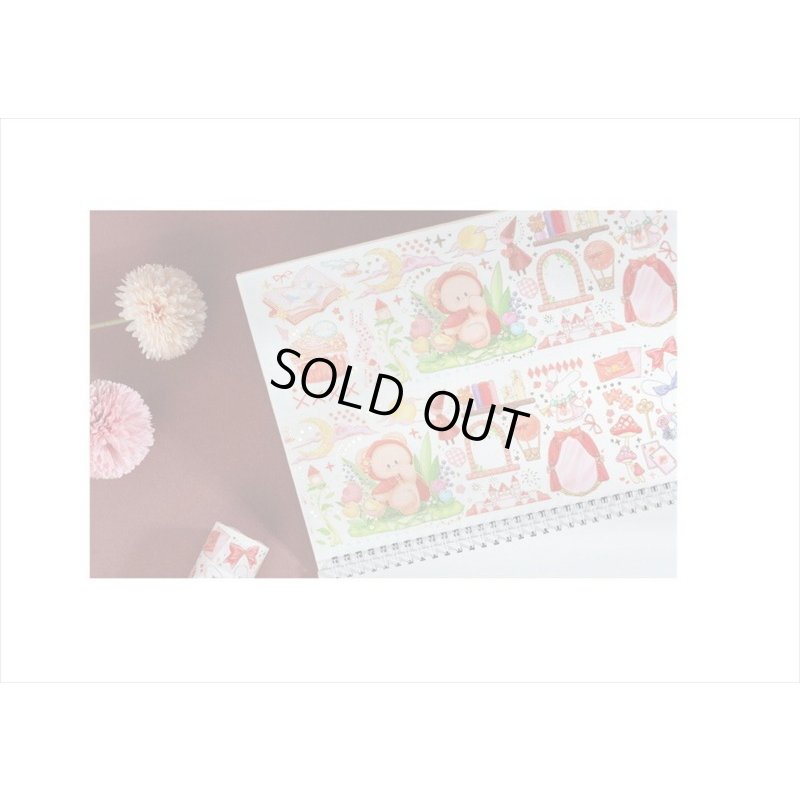 画像10: ラブリーベア💓＊レッド・おとぎ話＊箔押し＊幅広＊マスキングテープ＊はく離式＊海外マステ