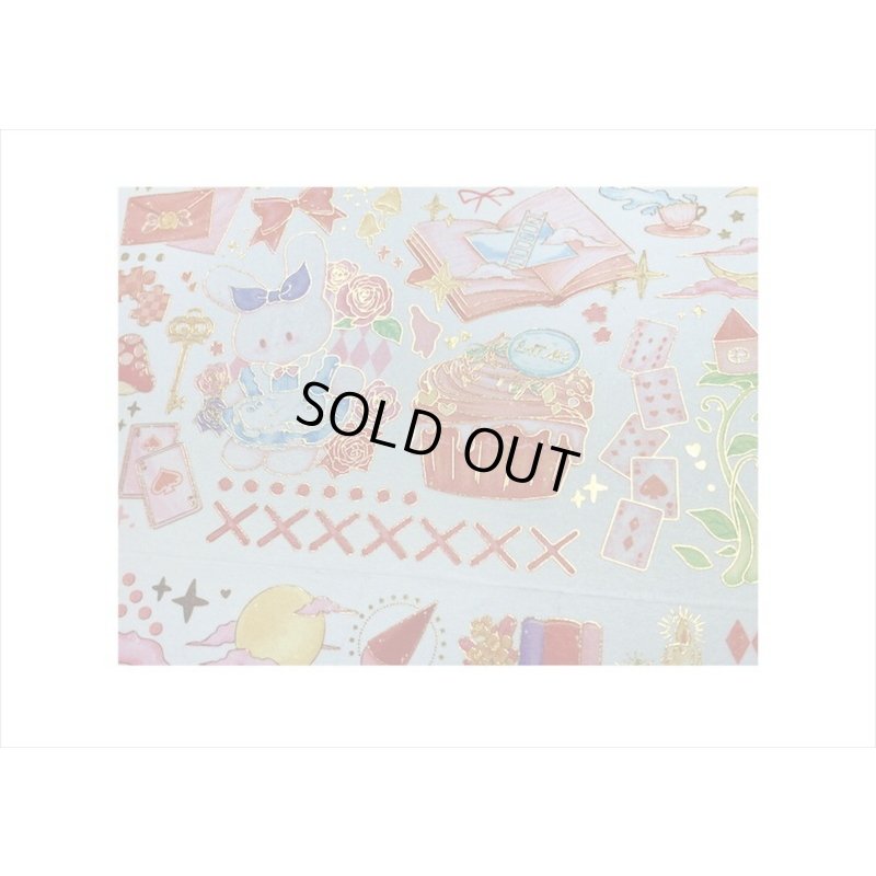 画像8: ラブリーベア💓＊レッド・おとぎ話＊箔押し＊幅広＊マスキングテープ＊はく離式＊海外マステ