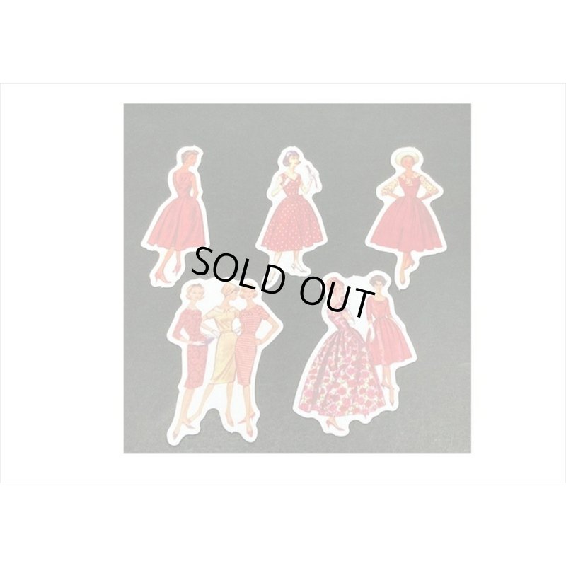 画像6: ファッションモデル＊レッド＊ダイカット：和紙シール＊40枚♪＊海外製