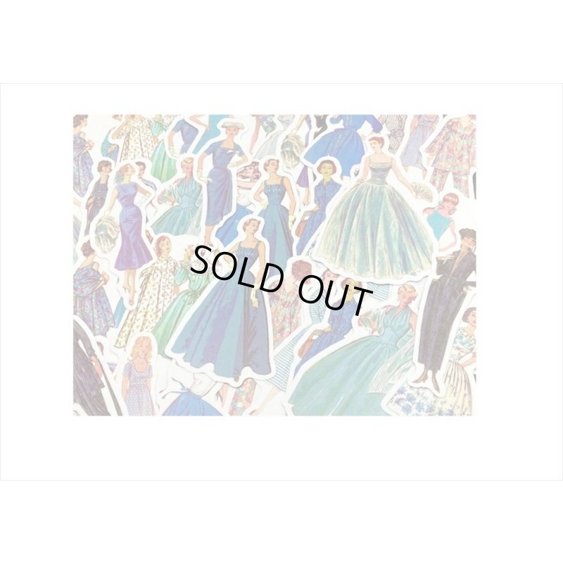 画像3: ファッションモデル＊ブルー＊ダイカット：和紙シール＊40枚♪＊海外製