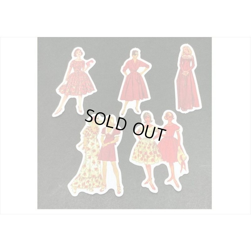 画像7: ファッションモデル＊レッド＊ダイカット：和紙シール＊40枚♪＊海外製