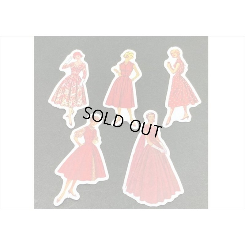 画像8: ファッションモデル＊レッド＊ダイカット：和紙シール＊40枚♪＊海外製