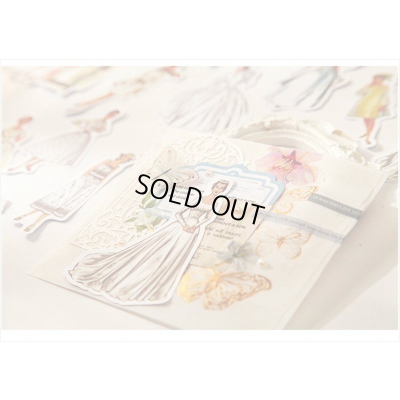 画像14: ファッションモデル＊ブラック＊ダイカット：和紙シール＊40枚♪＊海外製