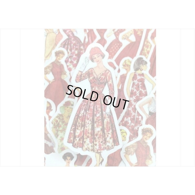 画像4: ファッションモデル＊レッド＊ダイカット：和紙シール＊40枚♪＊海外製