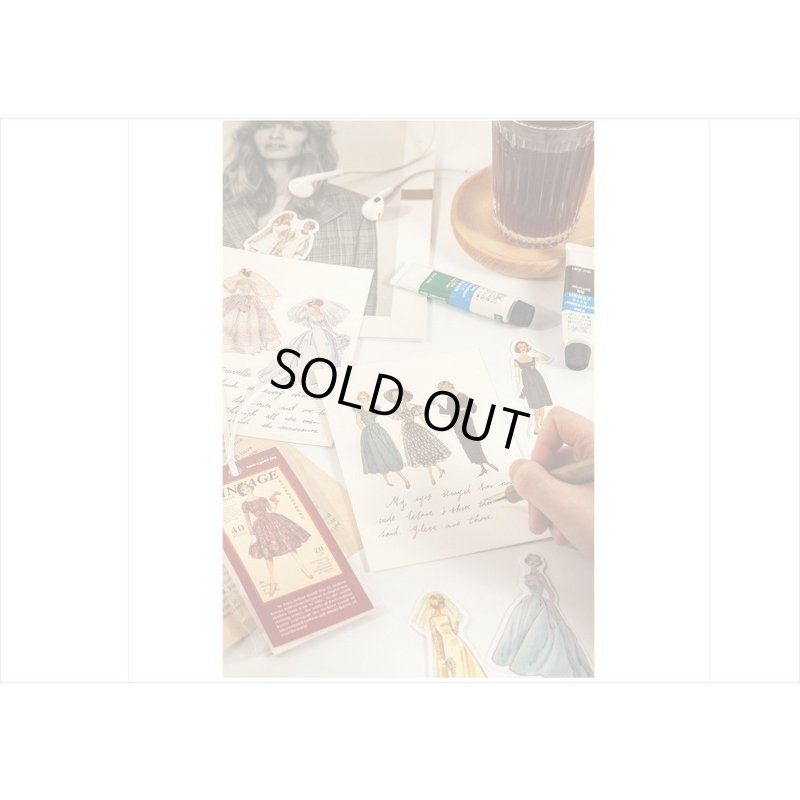 画像17: ファッションモデル＊ブルー＊ダイカット：和紙シール＊40枚♪＊海外製