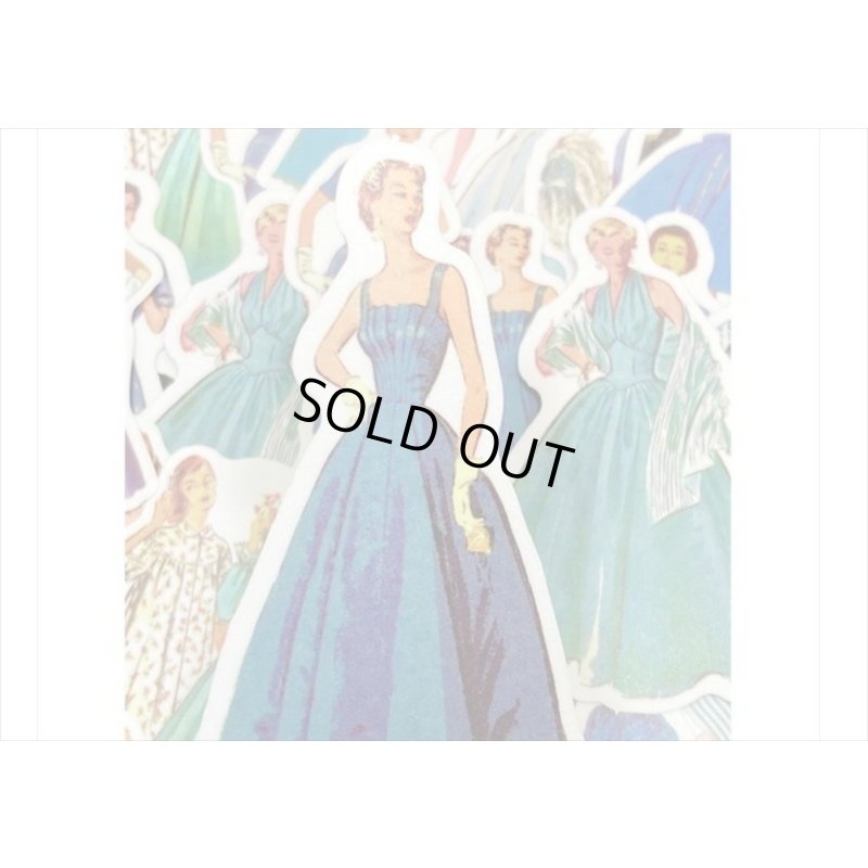 画像5: ファッションモデル＊ブルー＊ダイカット：和紙シール＊40枚♪＊海外製