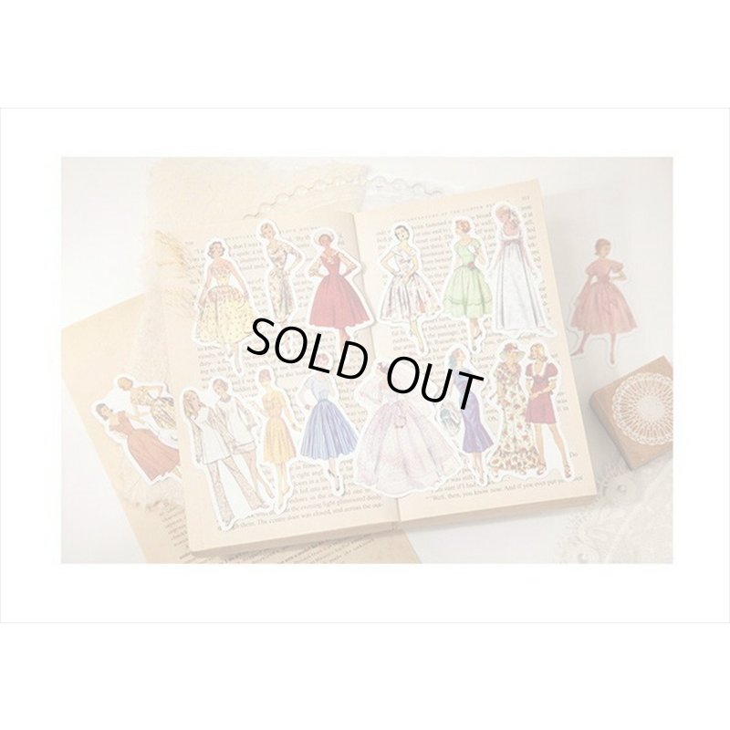 画像14: ファッションモデル＊グリーン＊ダイカット：和紙シール＊40枚♪＊海外製