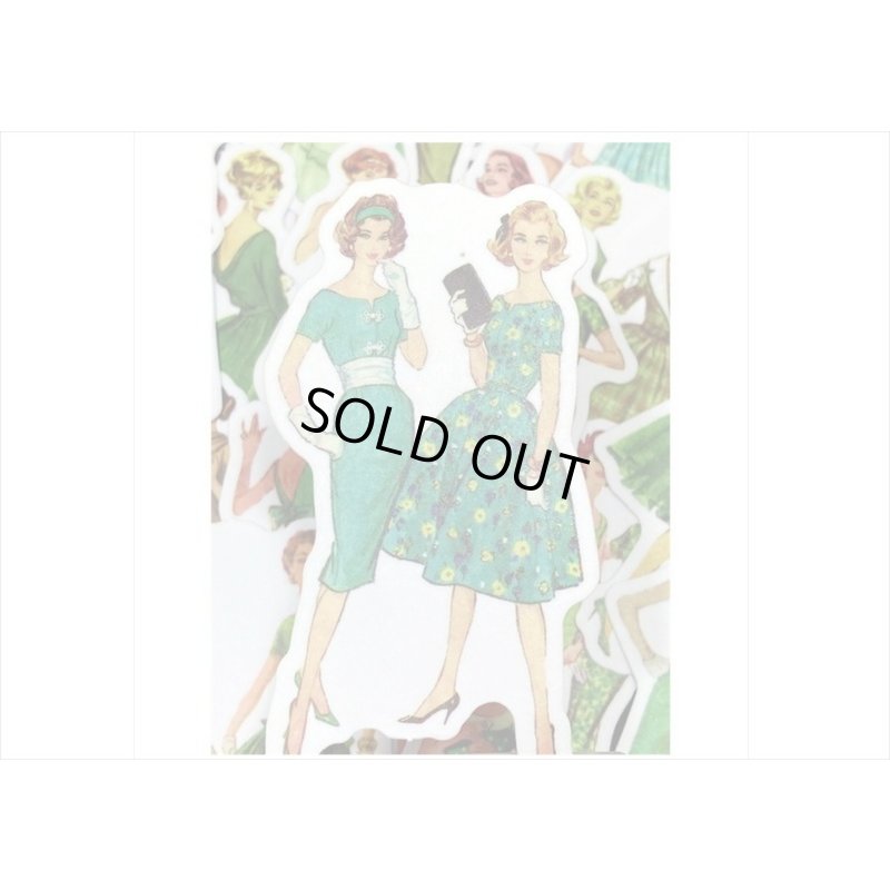 画像6: ファッションモデル＊グリーン＊ダイカット：和紙シール＊40枚♪＊海外製