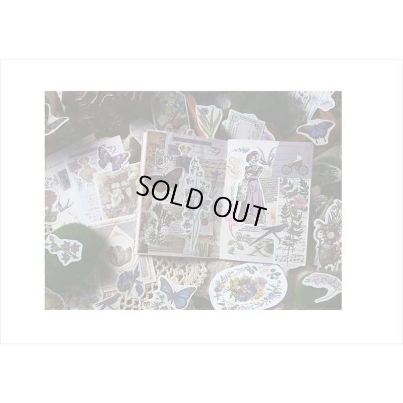 画像13: 花と鳥の素材紙＊200点セット＊パープル＊和紙シール＊海外製