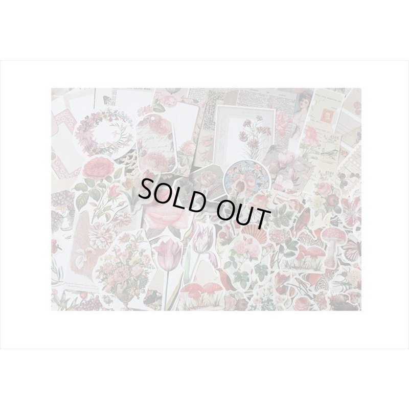 画像14: 花と鳥の素材紙＊200点セット＊ピンク＊和紙シール＊海外製