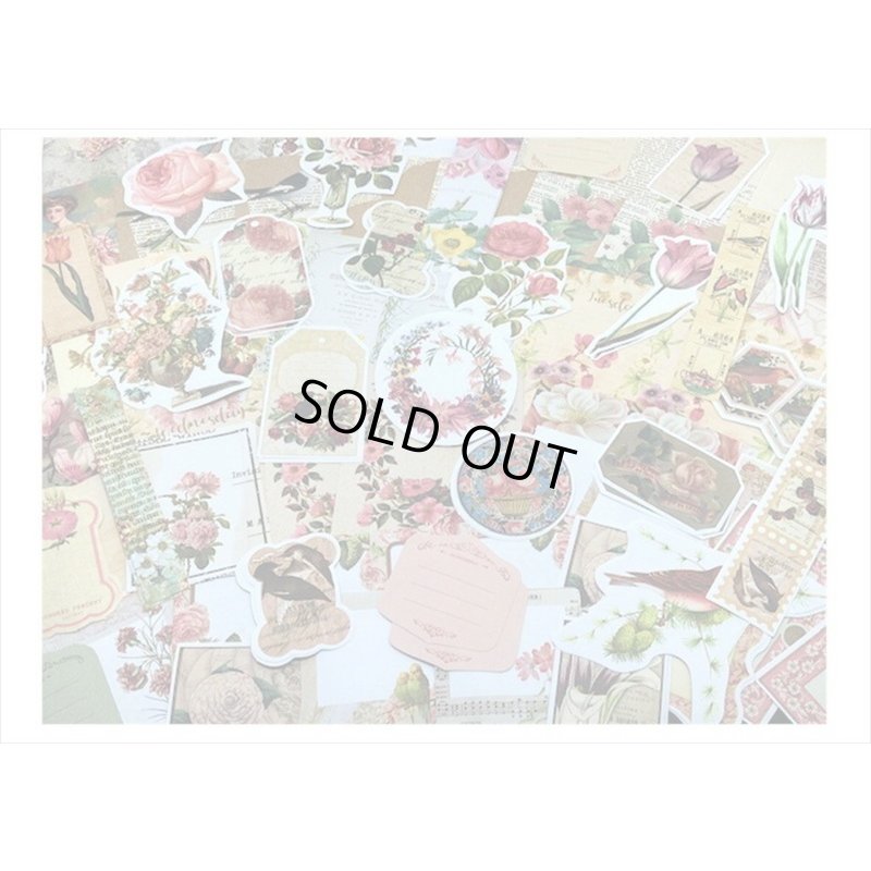 画像3: 花と鳥の素材紙＊200点セット＊ピンク＊和紙シール＊海外製