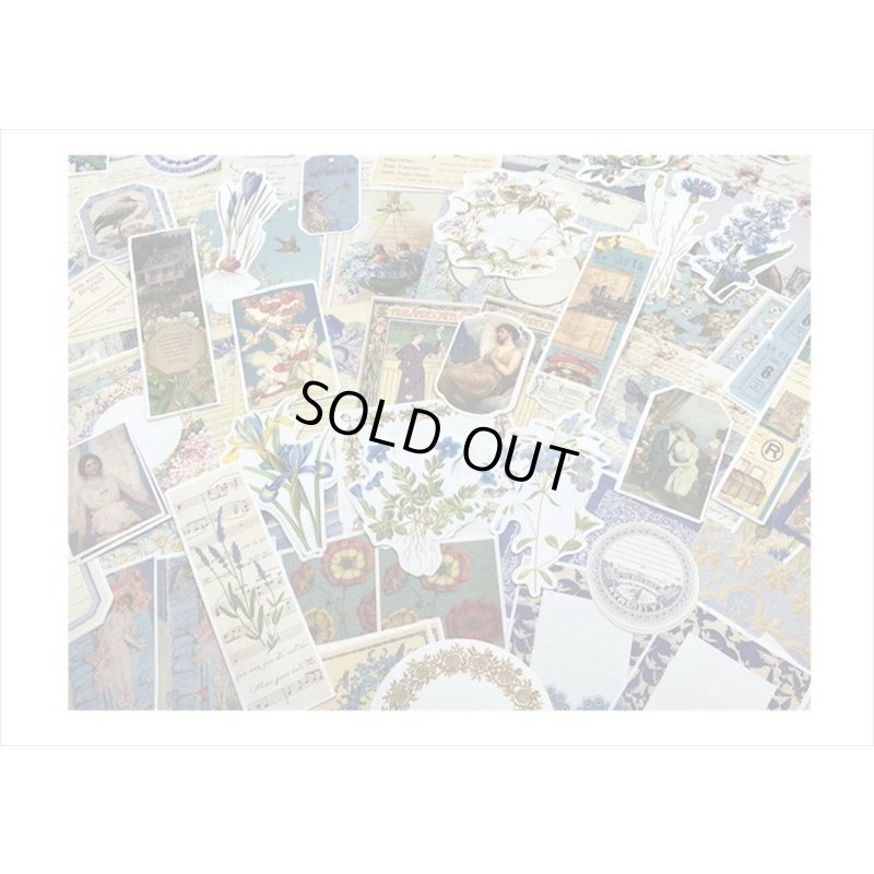 画像3: 花と鳥の素材紙＊200点セット＊ブルー＊和紙シール＊海外製