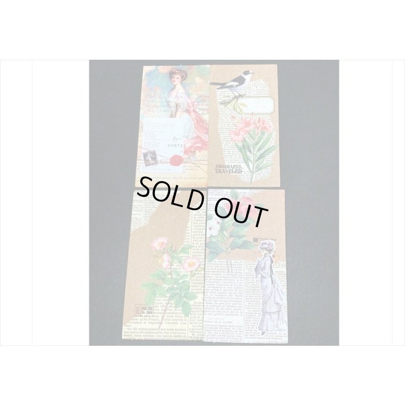 画像9: 花と鳥の素材紙＊200点セット＊ピンク＊和紙シール＊海外製