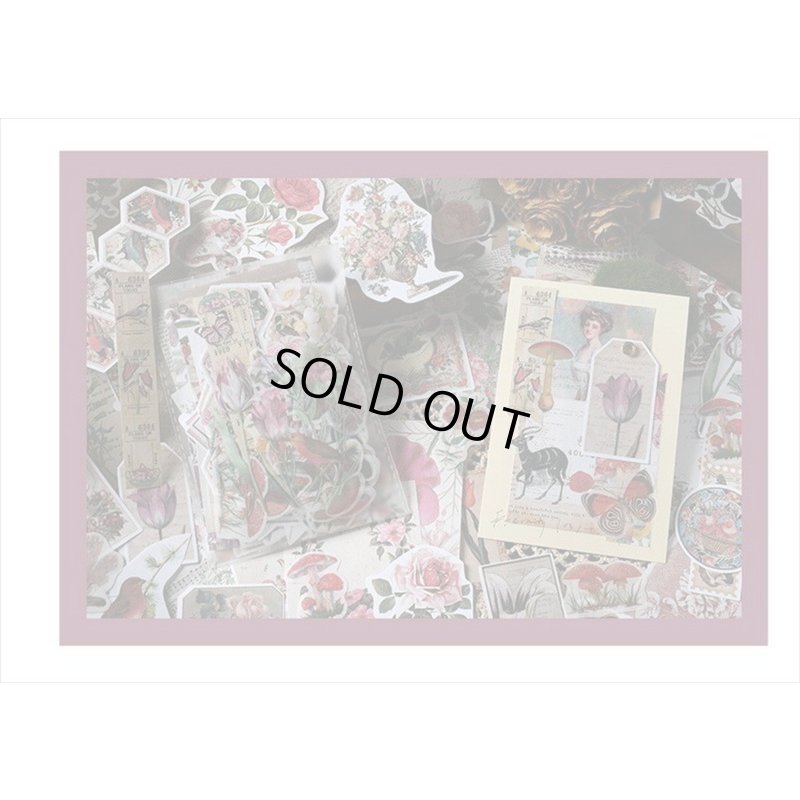 画像13: 花と鳥の素材紙＊200点セット＊ピンク＊和紙シール＊海外製