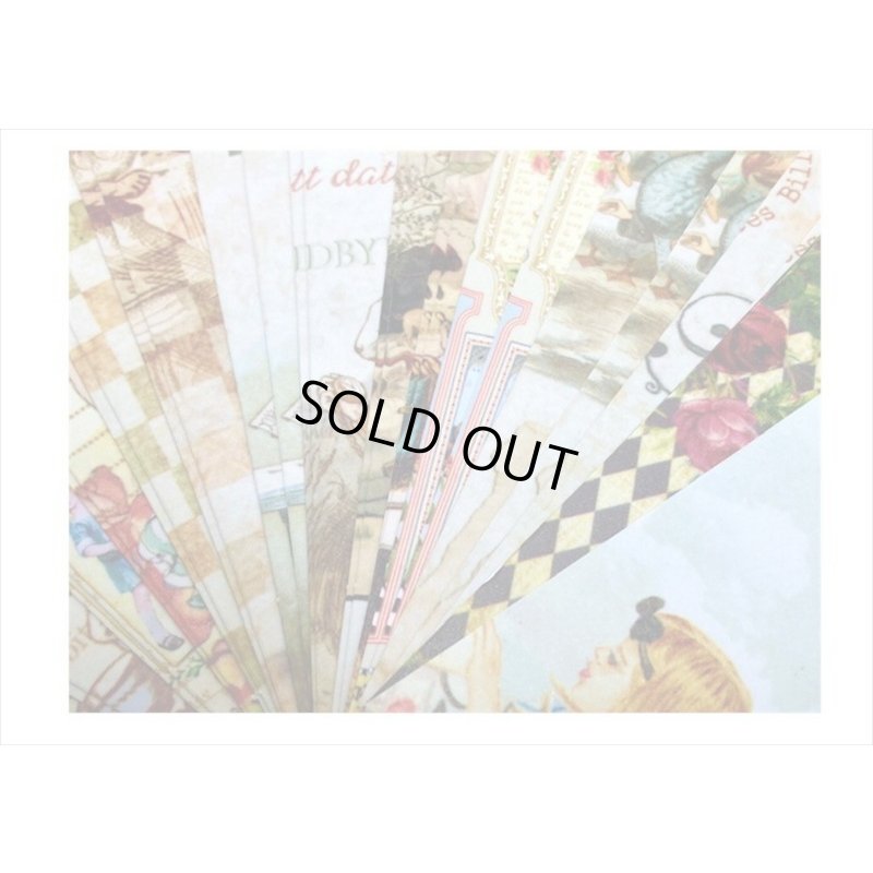 画像4: ちっちゃい洋書みたい♪不思議の国のアリス＊3サイズのシール＊100枚＊和紙シール＊海外製