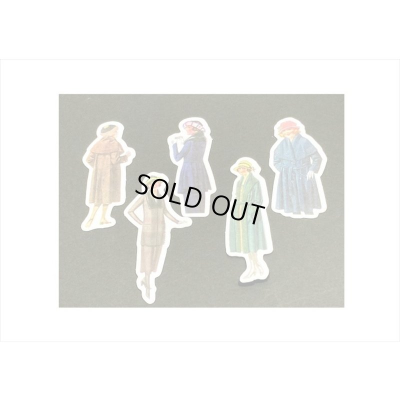 画像9: レトロ＊ファッションモデル＊ブラック ＊ダイカット：和紙シール＊40枚♪＊海外製