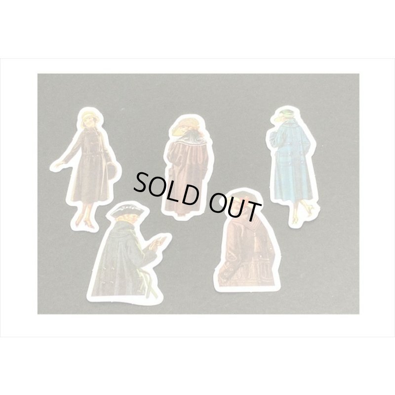 画像10: レトロ＊ファッションモデル＊ブラック ＊ダイカット：和紙シール＊40枚♪＊海外製