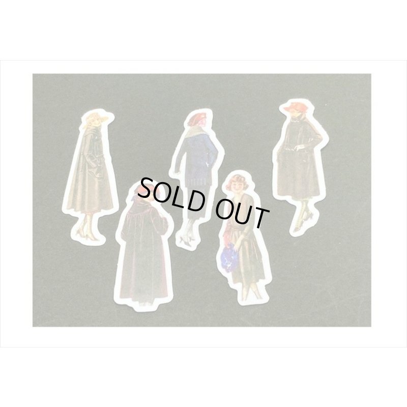 画像11: レトロ＊ファッションモデル＊ブラック ＊ダイカット：和紙シール＊40枚♪＊海外製