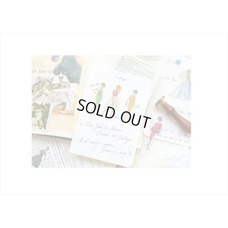 画像18: レトロ＊ファッションモデル＊ホワイト＊ダイカット：和紙シール＊40枚♪＊海外製