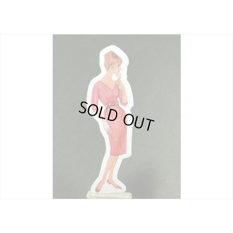 画像4: レトロ＊ファッションモデル＊レッド＊ダイカット：和紙シール＊40枚♪＊海外製