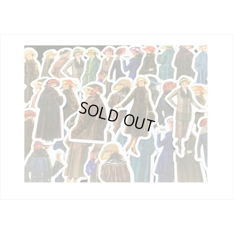 画像3: レトロ＊ファッションモデル＊ブラック ＊ダイカット：和紙シール＊40枚♪＊海外製